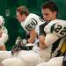 The Frighting Irish's Paul Galloway collects his thoughts minutes before the team leaves the locker room before Saturday afternoons Division 5 state semifinals game against Portland high school.Courtney Sacco I AnnArbor.com 